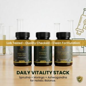 Daily Vitality Stack – Spirulina + Moringa + Ashwagandha