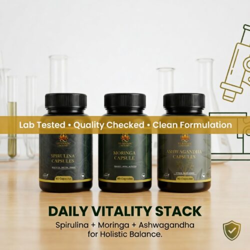 Daily Vitality Stack – Spirulina + Moringa + Ashwagandha