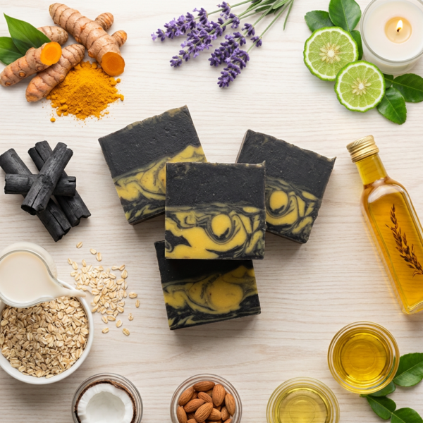Turmeric Charcoal Brightening Detox Soap